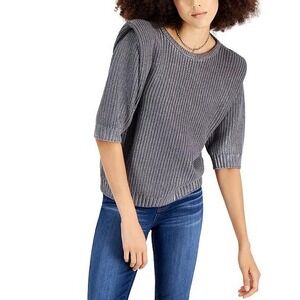INC International Concepts London Gray Metallic Extended Sleeve‎ Sweater L NWT